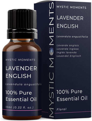 Mystic Moments | Lavender English Essential Oil 10ml - Pure & Natural oil for Diffusers, Aromatherapy & Massage Blends Vegan GMO Free