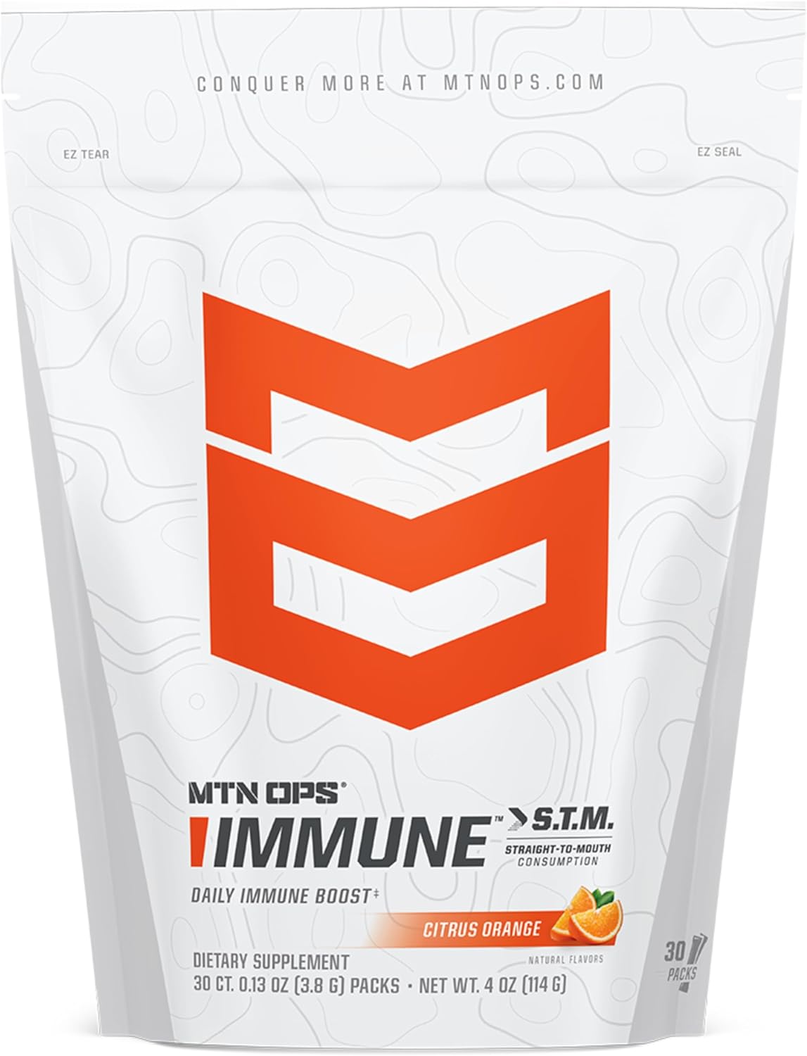 Mtn Ops Daily Stm Immune Booster - Citrus Orange Flavor, 30 Stick Pouch
