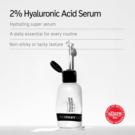 The Inkey List Hyaluronic Acid Serum, Hydrate Multiple Layers Of Dry Skin, Plump And Smooth Fine Lines And Wrinkles, 1.0 Fl Oz