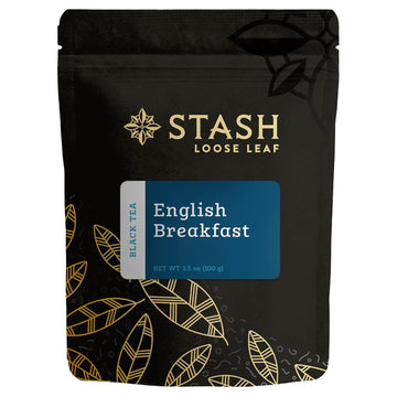 Stash Tea English Breakfast Loose Leaf Tea 3.5 Ounce Pouch (Packaging May Vary) Loose Leaf Premium Black Tea For Use With Tea Infusers Tea Strainers Or Teapots, Drink Hot Or Iced, Sweetened Or Plain