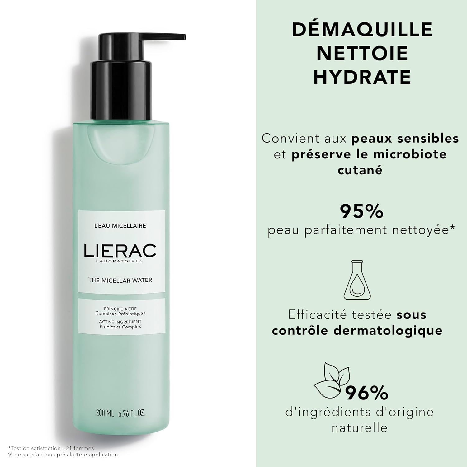 Lierac|Micellar Water Cleanser - Gentle Makeup Remover And Cleanser With Marine Prebiotics - Cleansing Water - Ideal For Sensitive Skin - 200 Ml Bottle