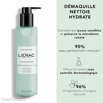 Lierac|Micellar Water Cleanser - Gentle Makeup Remover And Cleanser With Marine Prebiotics - Cleansing Water - Ideal For Sensitive Skin - 200 Ml Bottle