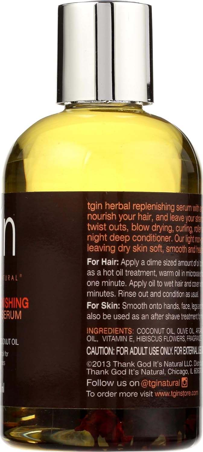tgin Argan Replenishing Hair And Body Serum For Natural Hair - Dry Hair - Curly Hair - 4 Oz : Hair Shampoos : Beauty & Personal Care
