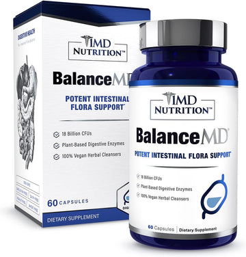 1MD Nutrition BalanceMD Vaginal Probiotics | Oregano & Caprylic Acid with Lactobacillus & Digestive Enzymes | Promotes Intestinal Flora Balance | 60 Capsules