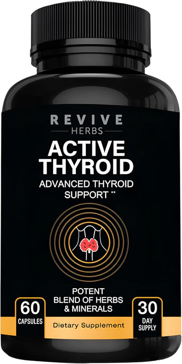 Thyroid Support: Powerful Blend Of Ashwagandha, Iodine, Selenium, Magnesium, Zinc, Vitamin B12 & More For Optimal Health - 60 Capsules