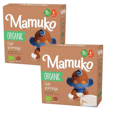 Mamuko Baby Porridge - Healthy Porridge With Oat Flavored & High Fiber - Gmo-Free Oatmeal For Infants 3-6 Months - Organic Oatmeal For Healthy Growth & Development - 2 Pack (200G &10 Serving)