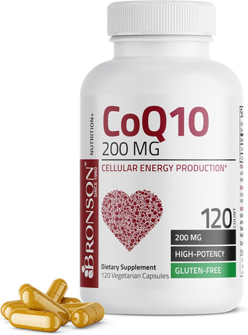 Bronson Coq10 200 Mg High Potency Cellular Energy Production, 120 Vegetarian Capsules
