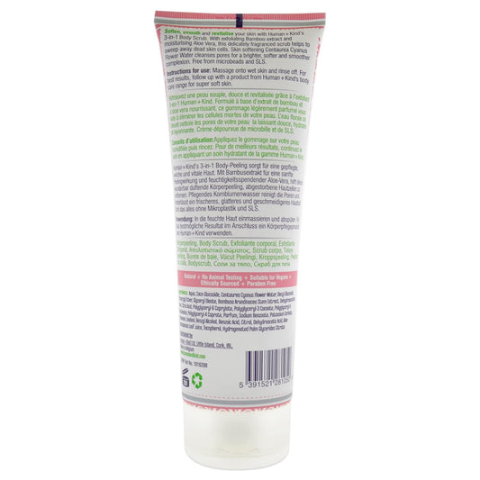 Human+Kind Body Scrub - Exfoliating, Hydrating Body Polish That Scrubs Away Dead Skin Cells - Clarifying Treatment For Soft, Smooth Skin With Bamboo Extract Beads - Vegan And Cruelty Free - 6.76 Oz