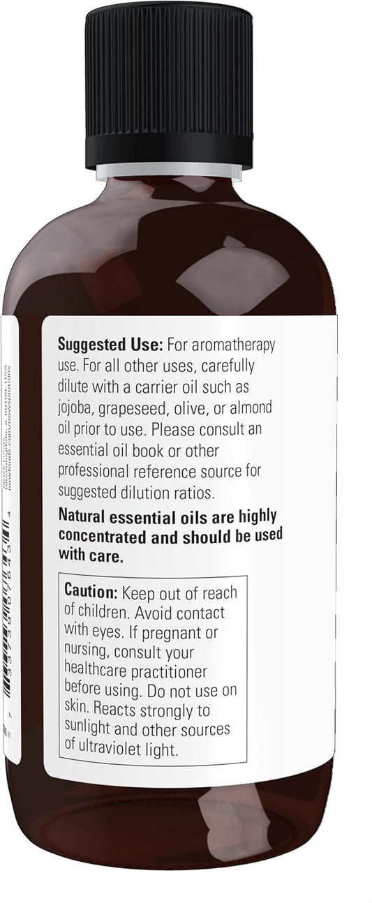 NOW Essential Oils, Tangerine Oil, Cheerful Aromatherapy Scent, Cold Pressed, 100% Pure, Vegan, Child Resistant Cap, 4-