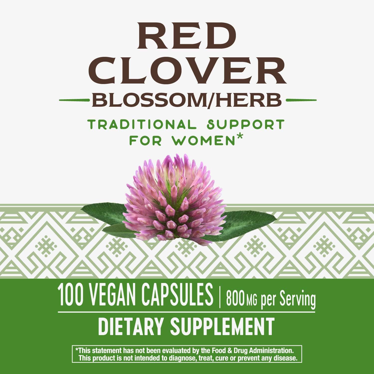 Nature's Way Red Clover Blossom / Herb, 800 mg per serving, 100 Capsules