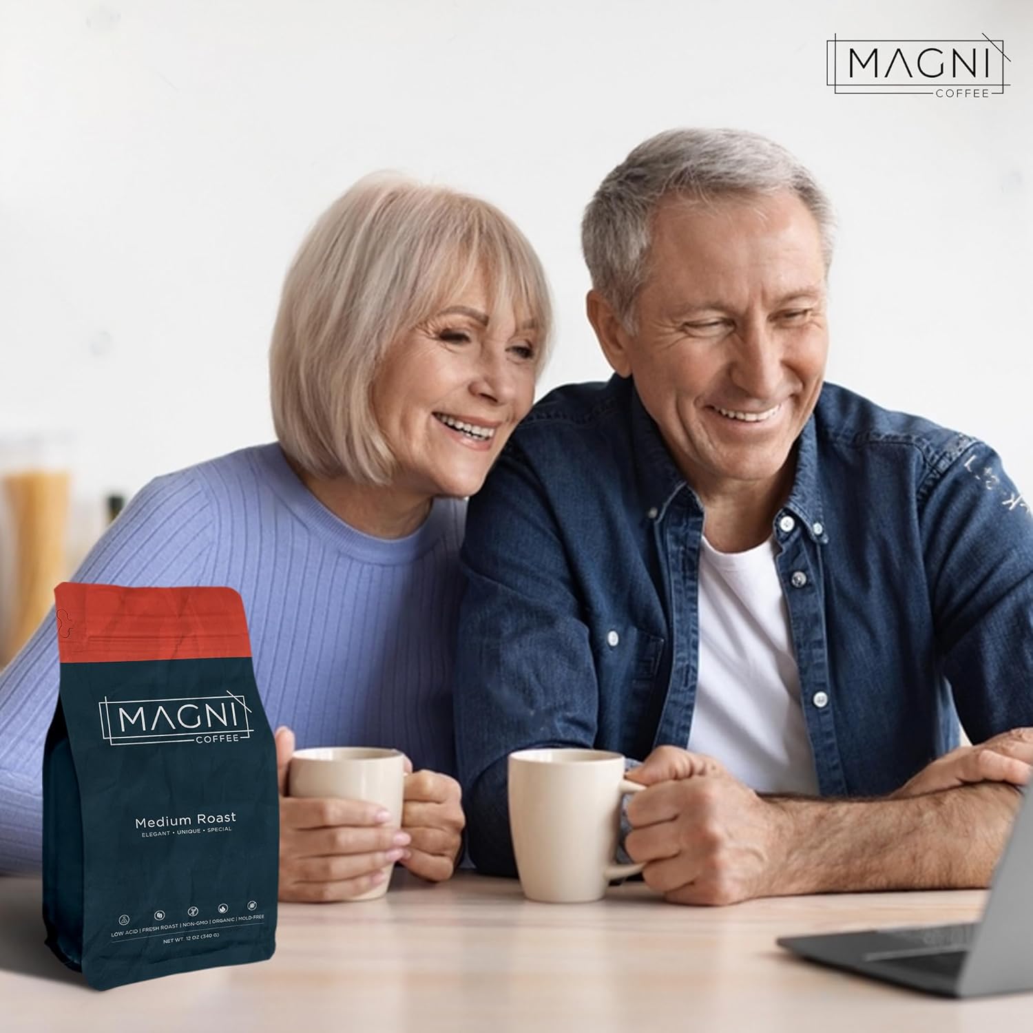 Magni Coffee - Ground - Medium Roast - Low Acid - Single Origin Usda Organic Non-Gmo Beans Third Party Tested For Mycotoxins & Pesticides - Fair Trade -12 Oz