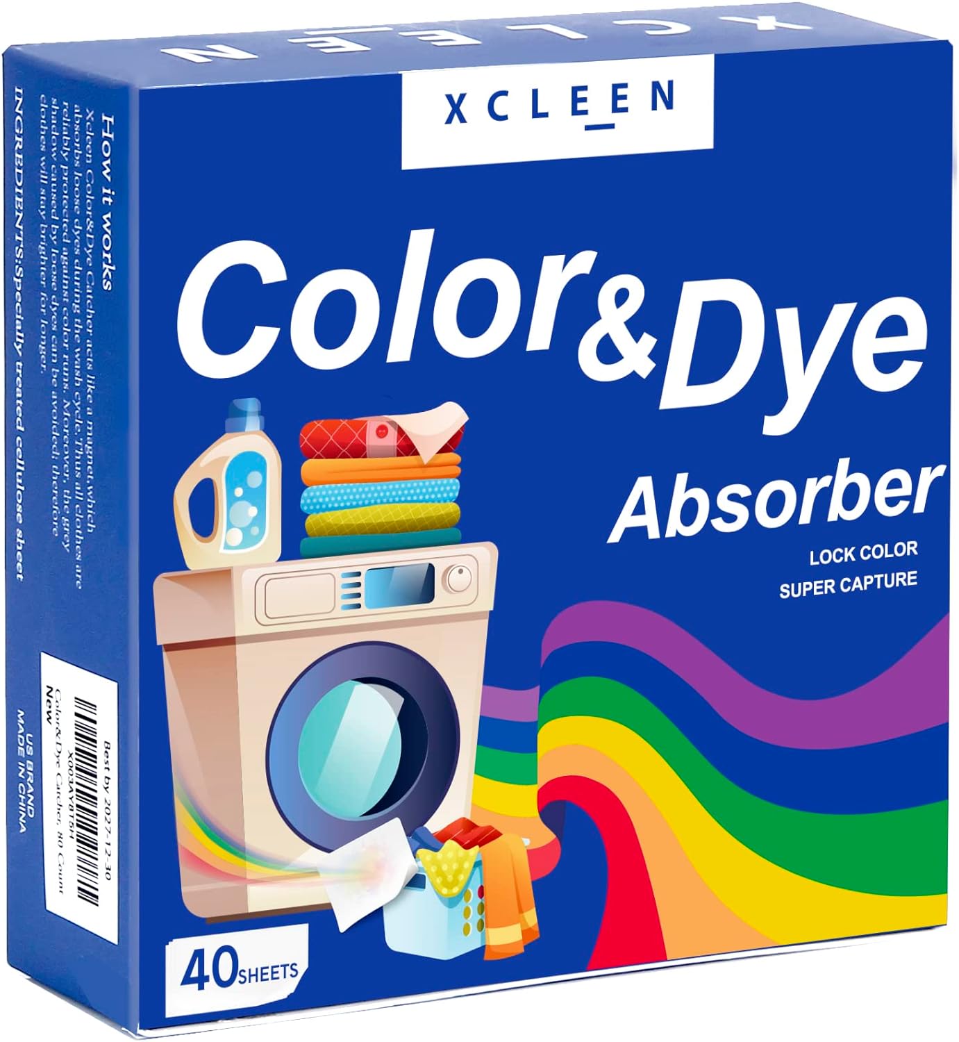 Color Absorber for Laundry-Protect Your Clothes from Color Bleed and Stains-40 Count