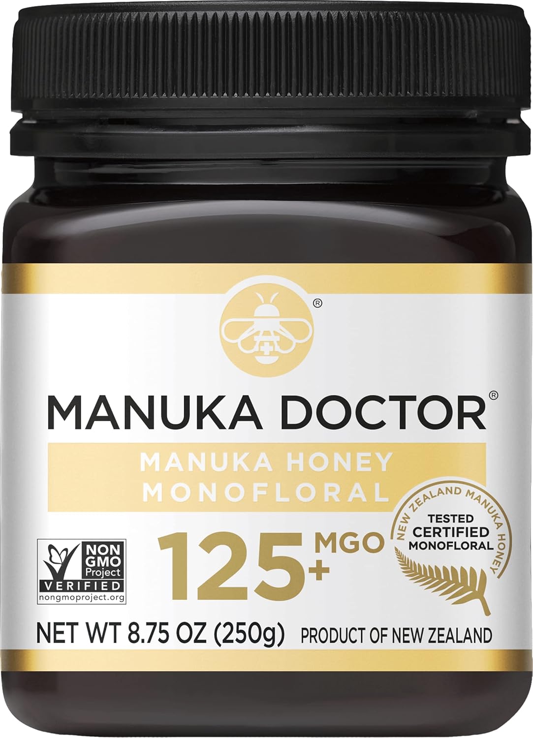 Manuka Doctor - Mgo 125+ Manuka Honey Monofloral, 100% Pure New Zealand Honey. Certified. Guaranteed. Raw. Non-Gmo (8.75 Oz)