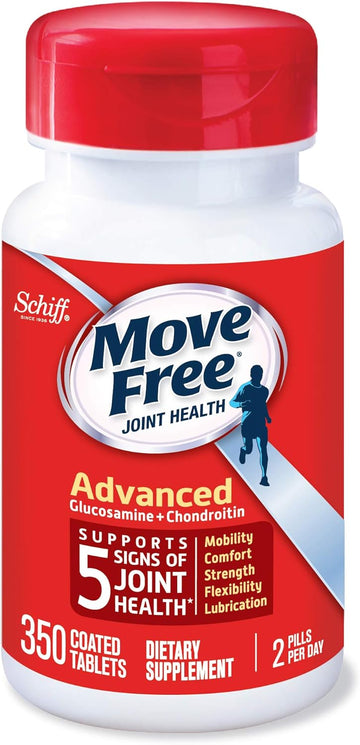 Glucosamine 1500mg (per serving) & Chondroitin - Move Free Advanced Joint Support Tablets (350 Count In A Bottle), For Joint Health, Supports Mobility, Flexibility, Strength, Lubrication and Comfort