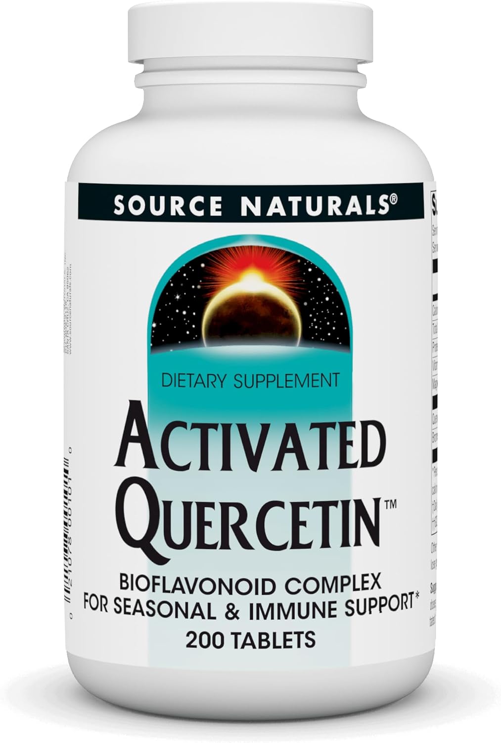 Source Naturals Activated Quercetin - Plant-Derived Bioflavonoid Complex - Seasonal & Immune Defense* - 200 Vegetarin Friendly Tablets