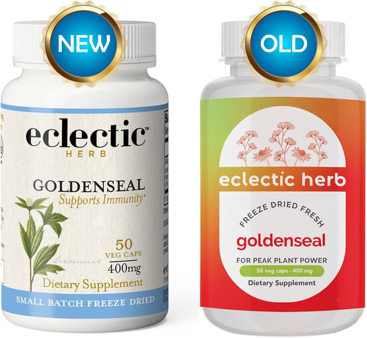 ECLECTIC INSTITUTE Raw Freeze-Dried Goldenseal Capsules | Supports Immune Function | Supports Healthy Sinuses | Supports Mucous Membrane Health | 50 CT (400mg)