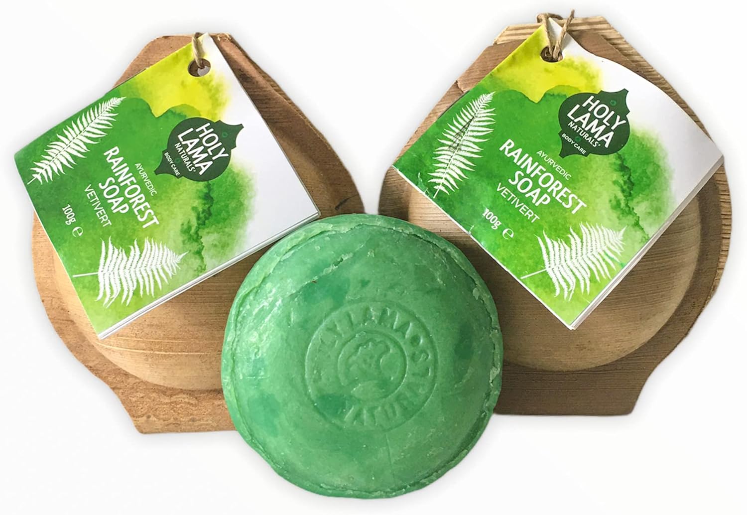 Holy Lama Natural Handmade Ayurvedic Vetivert Vegan Soap For Hand & Body - Rainforest