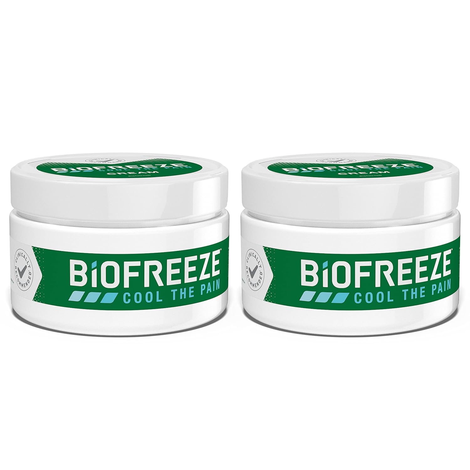 Biofreeze Menthol Pain Relieving Cream 3 OZ Jar (Pack Of 2) For Pain Relief Associated With Sore Muscles, Arthritis, Simple Backaches, And Joint Pain (Packaging May Vary)