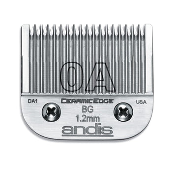 Andis 64470 Ceramic Edge Carbon-Infused Steel Detachable Clipper Blade - Chrome Finish, Anti-Rust, Extends Edge Life, Compatible All Andis Series - Size 0A, 3/64-Inch (1.2Mm) Cut Length, Chrome