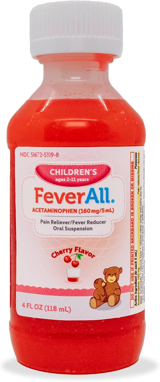 Feverall Liquid Oral Children Fever Reducer/Pain Reliever Cherry Flavor