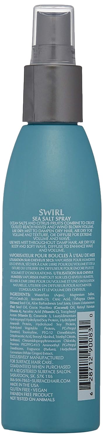 Surface SWIRL Sea Salt Spray, Get Beach Waves, Add Texture And Volume, 6 Fl. Oz. : Beauty & Personal Care