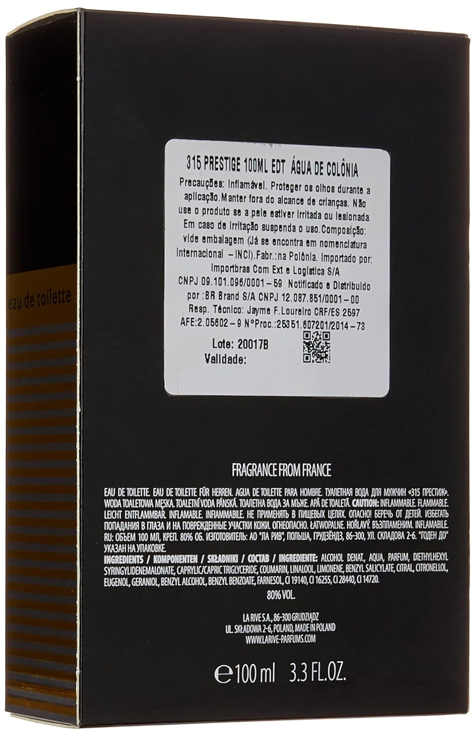 La Rive 315 Pristige M Eau De Toilette Spray 3.3 Oz : Beauty & Personal Care