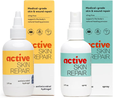 Active Skin Repair - First Aid Natural & Non-Toxic Healing Ointment & Antiseptic Spray For Minor Cuts, Wounds, Scrapes, Rashes, Sunburns, And Other Skin Irritations (Bundle, Combo, 3 Oz Each)