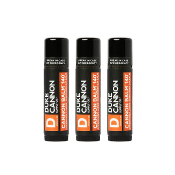 Duke Cannon Supply Co. Tactical Lip Protectant Cannon Balm 140 For Men (Blood Orange Mint) Multi-Pack - Superior Performance, Heavy-Duty, Spf 30, Large Balm For Hard Working Men, 0.56 Oz (3 Pack)
