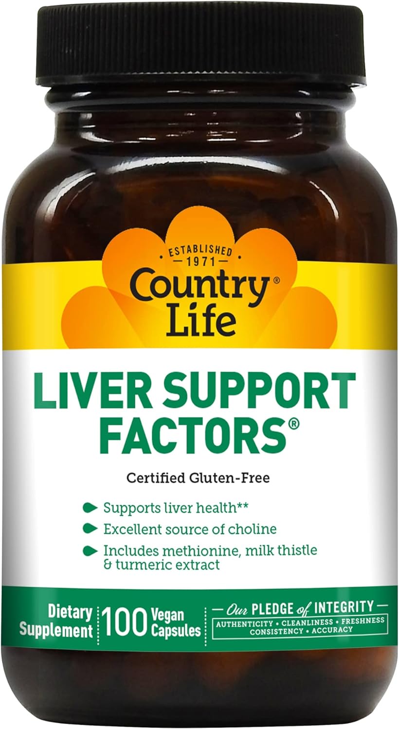 Country Life Liver Support Factors 100 Vegan Capsules, Certified Gluten Free, Certified Vegan