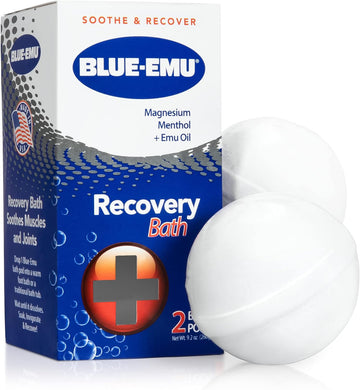 Blue-Emu Recovery Bath Pods Sore Muscles and Joints w/Magnesium, Peppermint Oil & Emu Oil, 2 Pack