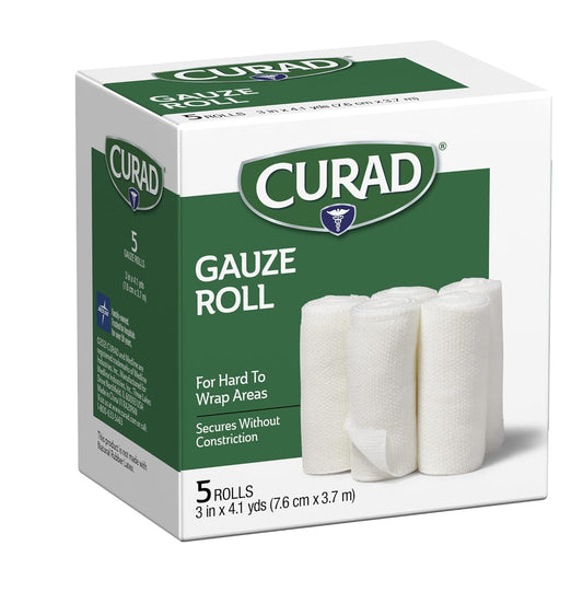 Curad Stretch Rolled Gauze 3" X 4.1 Yds., Pack Of 24