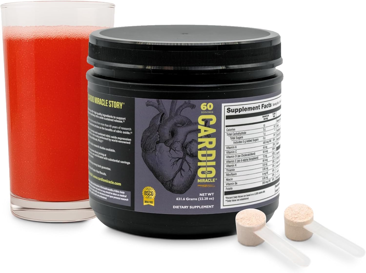 The Complete Nitric Oxide Solution - Nutritional Heart Healthy L-Arginine And Organic Beetroot Drink Mix, 90 Serving Canister