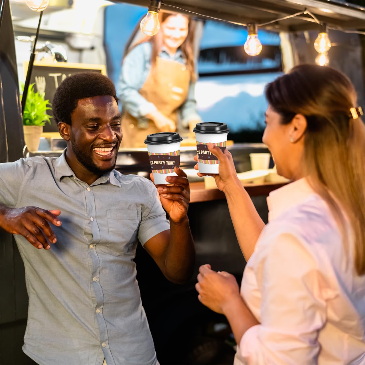 Crazy Cups Deluxe Hot Cocoa Bar Supplies Kit, Includes Hot Cocoa Bar Signs, Marshmallows, Candy Canes, Cinnamon Sticks, Sprinkles, Hot Cups With Sleeves, Hot Chocolate, Table Tents, Spoons, 6 Servings