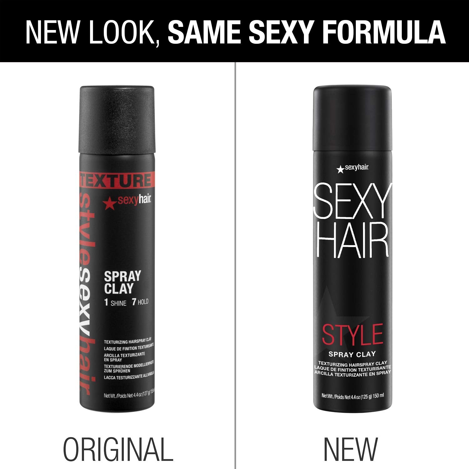 SexyHair Style Spray Clay Texturizing Hairspray Clay, 4.4 Oz | All Over Texture | Matte Finish | All Hair Types : Beauty & Personal Care