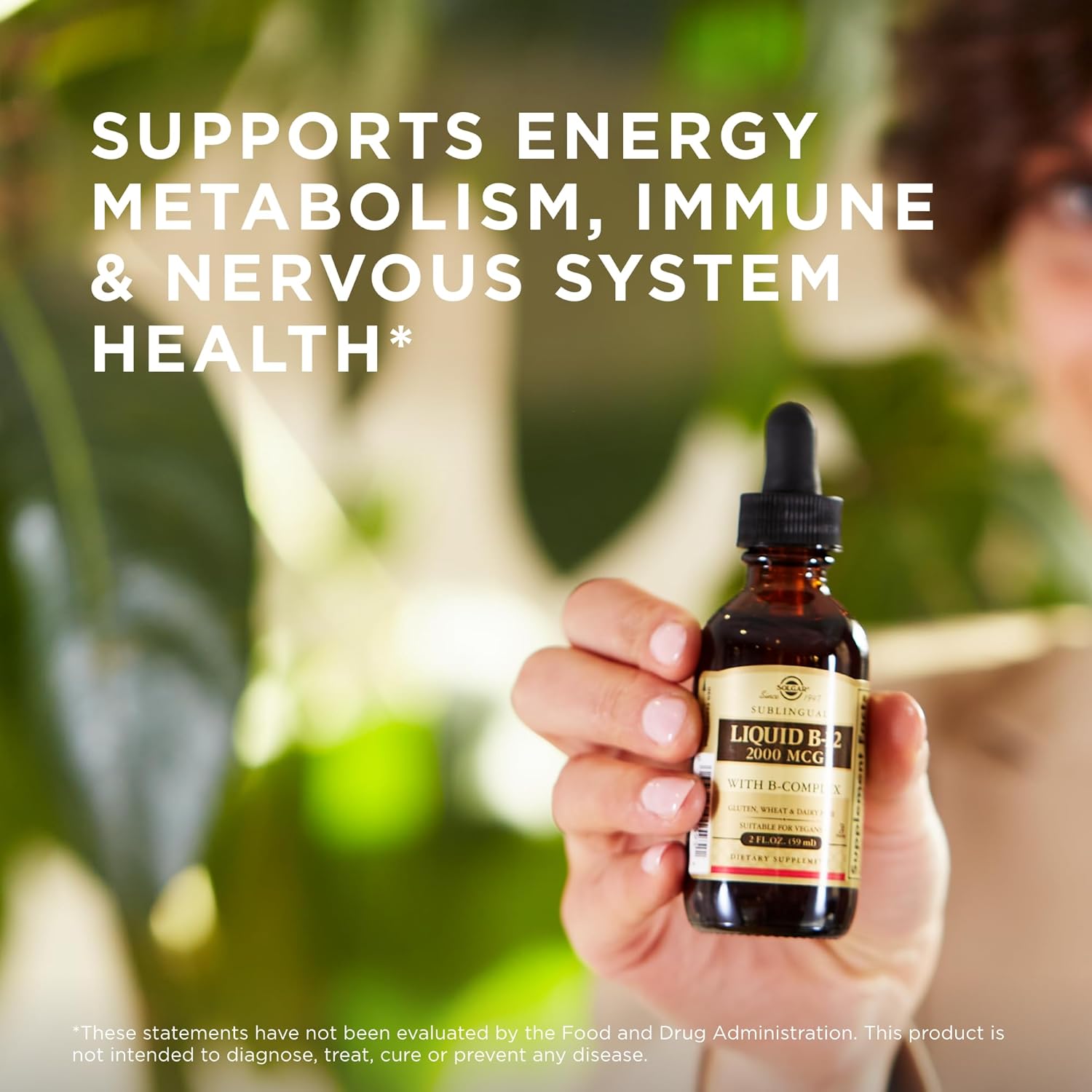 Solgar Sublingual Liquid B-12 2000 Mcg With B-Complex - 2 Fl Oz - Supports Production Of Energy, Red Blood Cells, Healthy Nervous System & Heart Health - Vegan, Gluten Free - 59 Total Servings