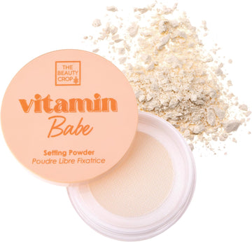 The Beauty Crop Vitamin Babe Setting Powder - Talc-Free Loose Powder For Flawless Finish - Banana Lite Shade - 0.35 Oz
