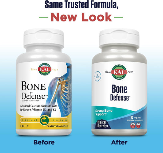 KAL Bone Defense | Healthy Bone Strength and Density Supplement | Calcium, Vitamin D3 and K2, Magnesium | 90ct, 30 Serv. : Health & Household