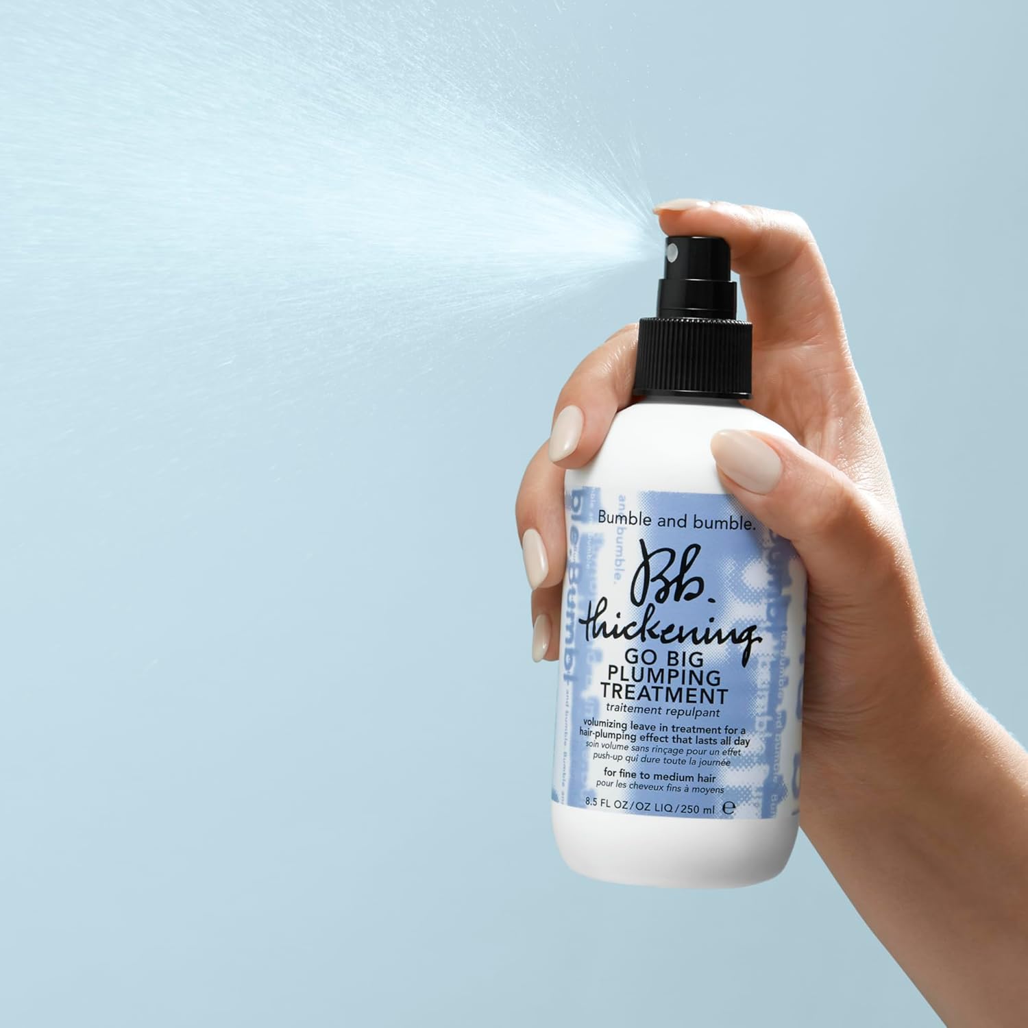 Bumble And Bumble. Thickening Go Big Plumping Hair Treatment Spray | Heat Protection | Softening + Defining | Straight To Wavy, 8.5 Fl Oz : Beauty & Personal Care