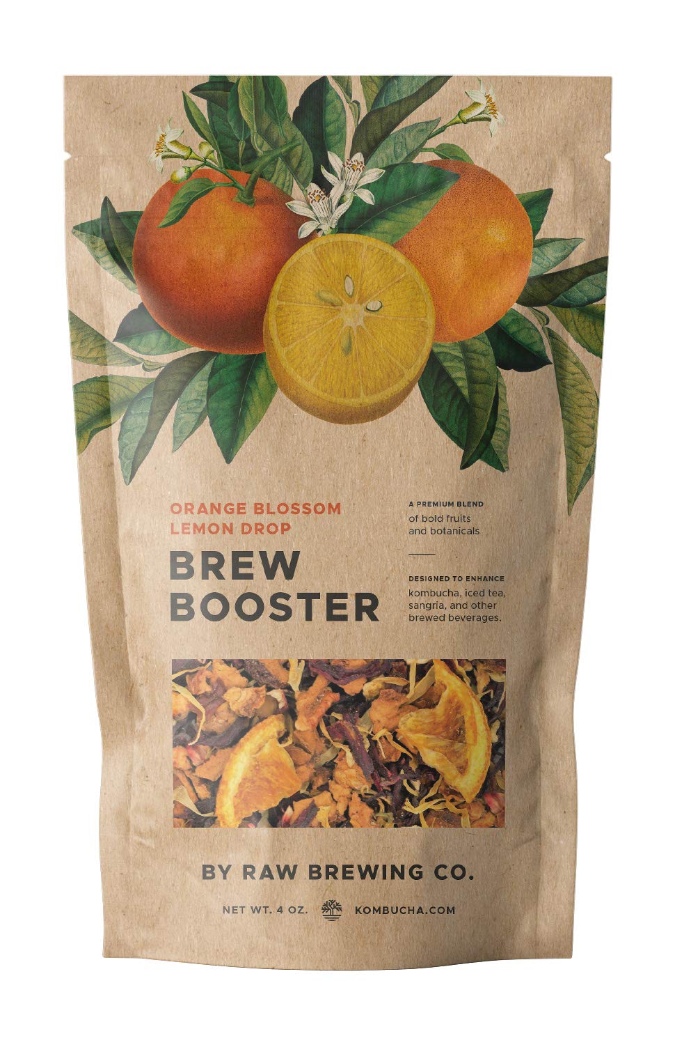 Kombucha.Com Orange Blossom Lemon Drop Brew Booster – Premium Botanical Flavor Enhancer For Home Brewed Kombucha, Tea, Sangria & More – Easy & Delicious Flavors For Your Kombucha Starter Kit – (4 Ounce. Makes 4 Gallons.)