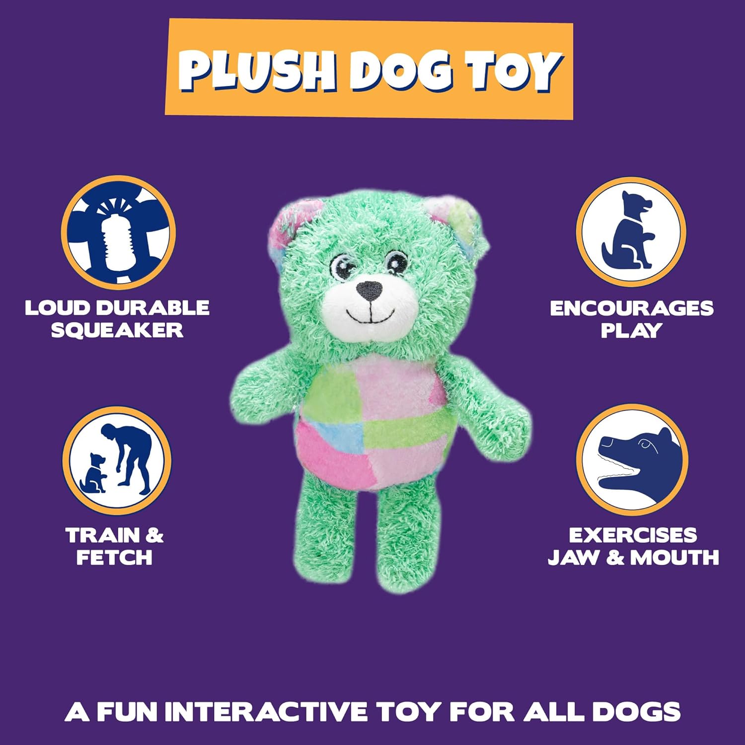 Pet Supplies : Pet Factory Logical Pet Patchwork Squeaky Plush Dog Toy, Randomly Selected - Bear OR Elephant, One Size : Amazon.com