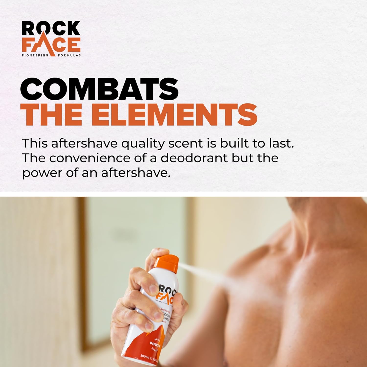 Rock Face Men'S Body Spray - Power Fragrance Body Spray Deodorant For Men, 200Ml, Spicy Oriental Scent, Long Lasting, Multipack Of 6