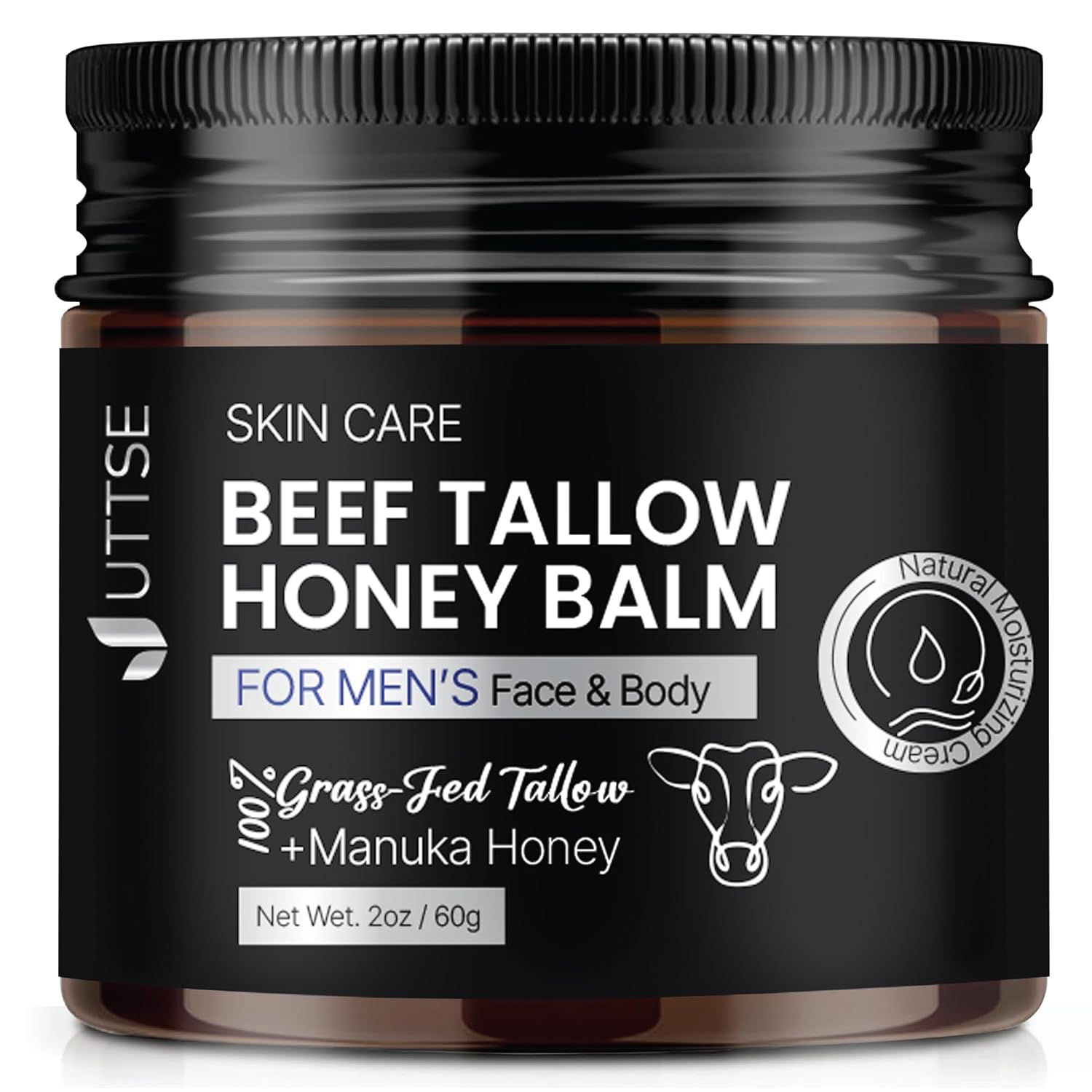 Beef Tallow Honey Balm For Skin:100% Grass-Fed Beef Tallow Moisturizer For Face And Body - Tallow Balm With Olive Oil Manuka Honey For Sensitive Dry Skin Repair 2 Oz