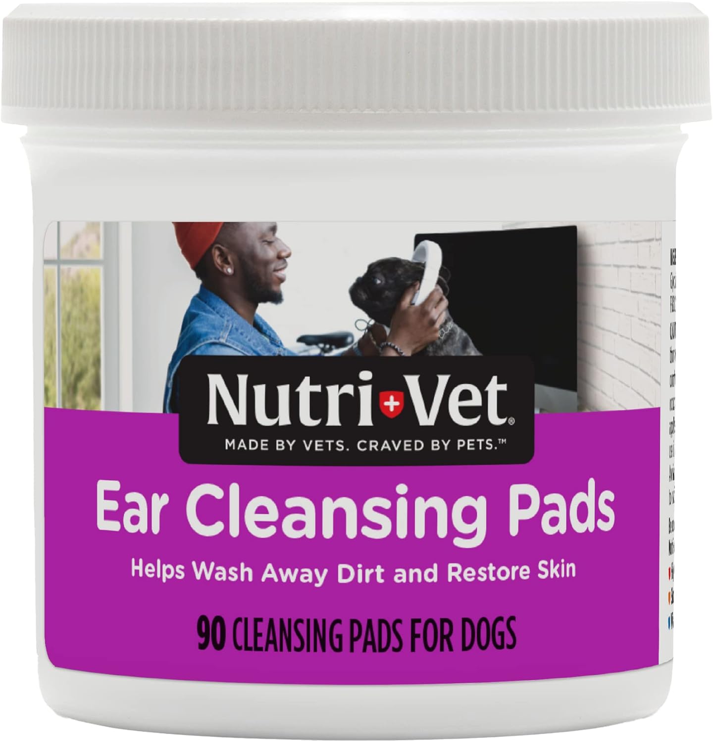 Nutri-Vet Ear Cleansing Pads for Dogs - Soothing & Non-Irritating - Removes Dirt & Wax Build Up - Maintain Dog Ear Health - 90 Count