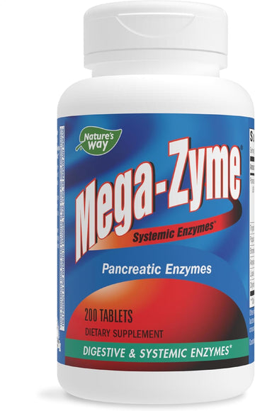 Nature'S Way Mega-Zyme, Pancreatic & Systemic Enzymes*, Relieves Occasional Muscle Soreness Due To Overexertion And Exercise,* Digestive Support*, 200 Tablets (Packaging May Vary)