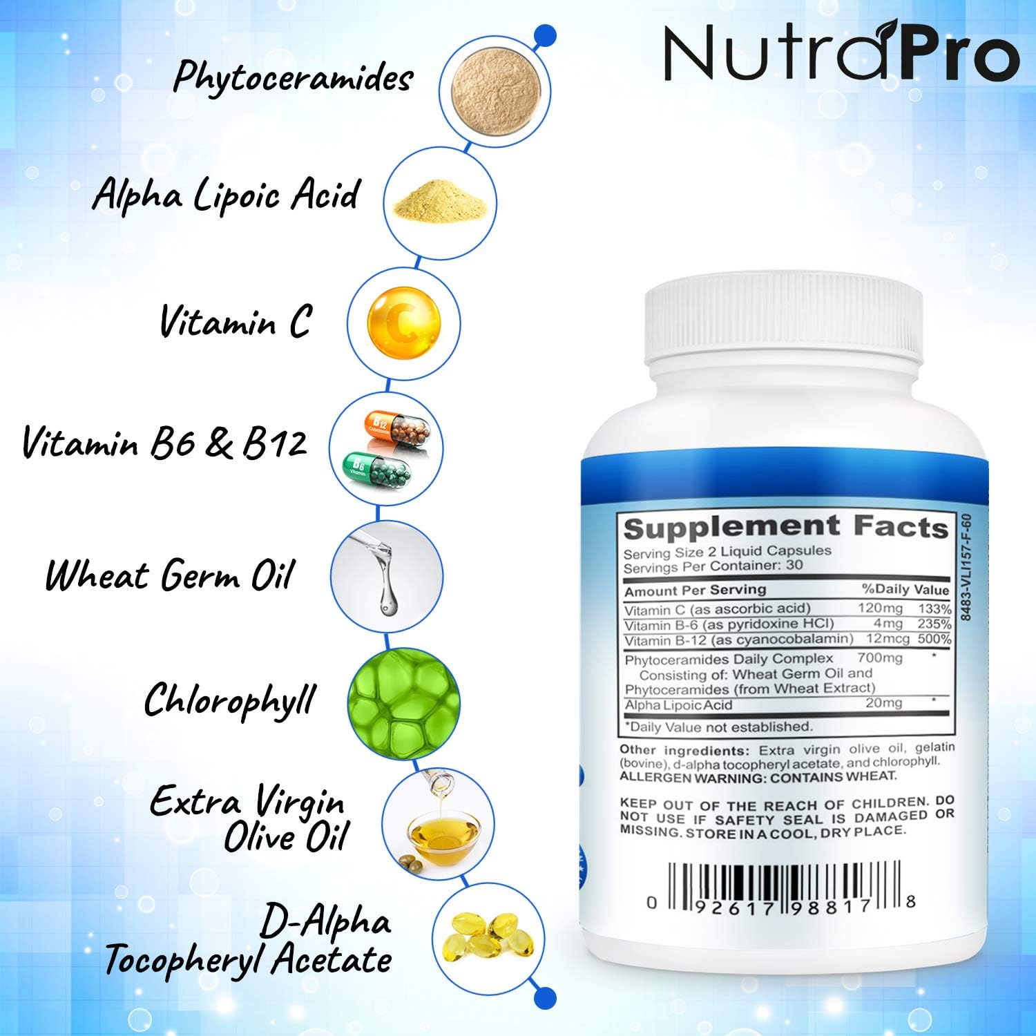 Dermal Repair Complex For Hydrated, Glowing Skin –Anti Aging Supplement With Phytoceramides & Alpha Lipoic Acid. Fast Results Hydration Pills Enhances Smoothness & Reduces Wrinkles. 60 Liquid Capsules : Health & Household