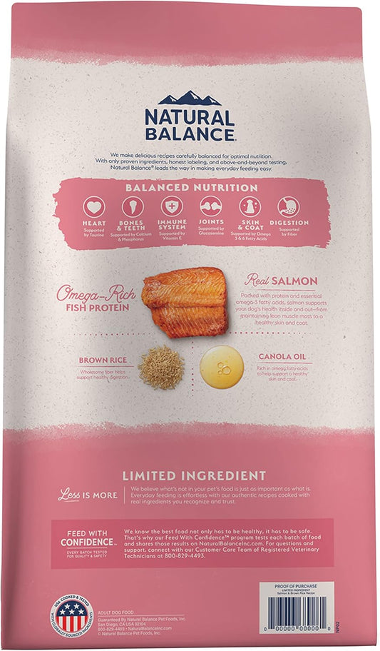 Natural Balance Limited Ingredient Adult Dry Dog Food With Healthy Grains, Salmon & Brown Rice Recipe, 24 Pound (Pack Of 1)