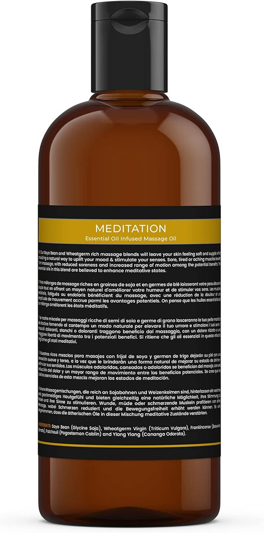 Mystic Moments | Meditation Aromatherapy Massage Oil Blend 1 litre - Natural Massage Blend Made with Essential Oils for Spa & Massage Therapy