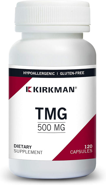 Kirkman Tmg 500 Mg - Hypoallergenic || 120 Vegetarian Capsules || Trimethylglycine || Gluten Free || Casein Free