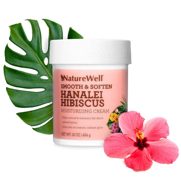 Nature Well Hanalei Hibiscus Smooth & Soften Moisturizing Cream For Face & Body, Infused With Natural Oils & Extracts, Restores Skin Moisture Barrier, 16 Oz