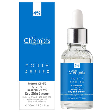 Skin Chemists Dry Skin Face Serum | Hydrating Dry Skin Serum With Marula Oil 4%, Q10 1%, And Rosehip Oil 4% - Deep Hydration And Nourishment For Lasting Radiance